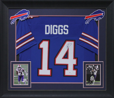 Stefon Diggs Autographed Buffalo Bills Red Jersey Framed BAS Signed  Memorabilia