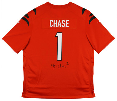 PSM - Drop Ship Ja'Marr Chase Autographed Cincinnati Bengals Signed Nike Game Black Football Jersey Beckett COA