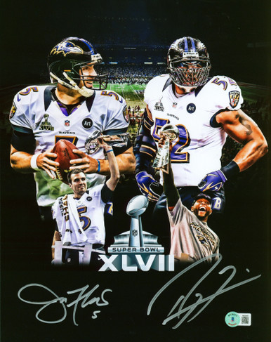 Ravens Ray Lewis Authentic Signed 16x20 Collage Edit Photo BAS Witnessed