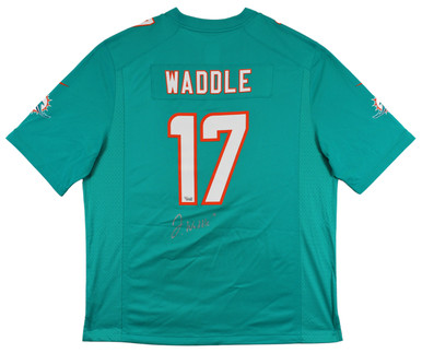 Jaylen Waddle Autographed Miami Dolphins (Teal #17) Nike Game