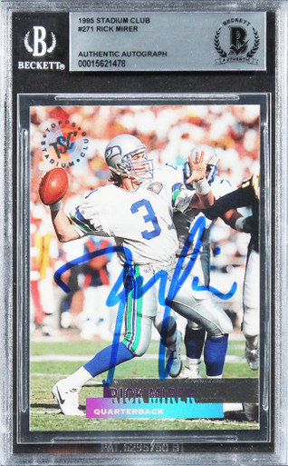 Seahawks Rick Mirer Authentic Signed 1997 Metal Universe #41 Card BAS  Slabbed 2