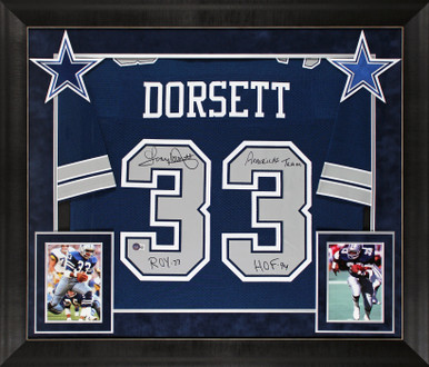 Tony Dorsett HOF 94 Authentic Signed Blue Throwback Pro Style