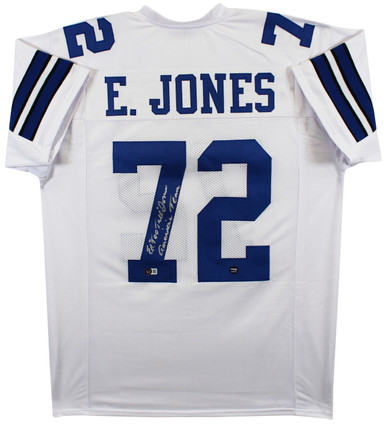 Ed 'Too Tall' Jones 'America's Team' Signed White Pro Style Jersey BAS  Witnessed