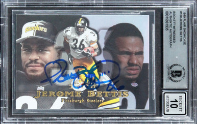 Steelers Jerome Bettis Signed 1997 Flair Showcase #36 Card Auto