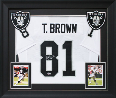 TIM BROWN AUTOGRAPHED HAND SIGNED RAIDERS JERSEY - Signature Collectibles