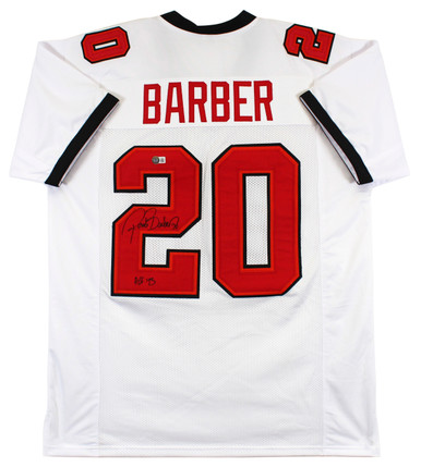 Press Pass Collectibles Ronde Barber Authentic Signed Red Pro Style Jersey Autographed BAS Witnessed