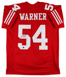 Fred Warner Authentic Signed Red Pro Style Jersey Autographed BAS Witnessed