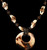 Pearl Oyster Round Oyster Shell round cut Seashell Necklace 16"