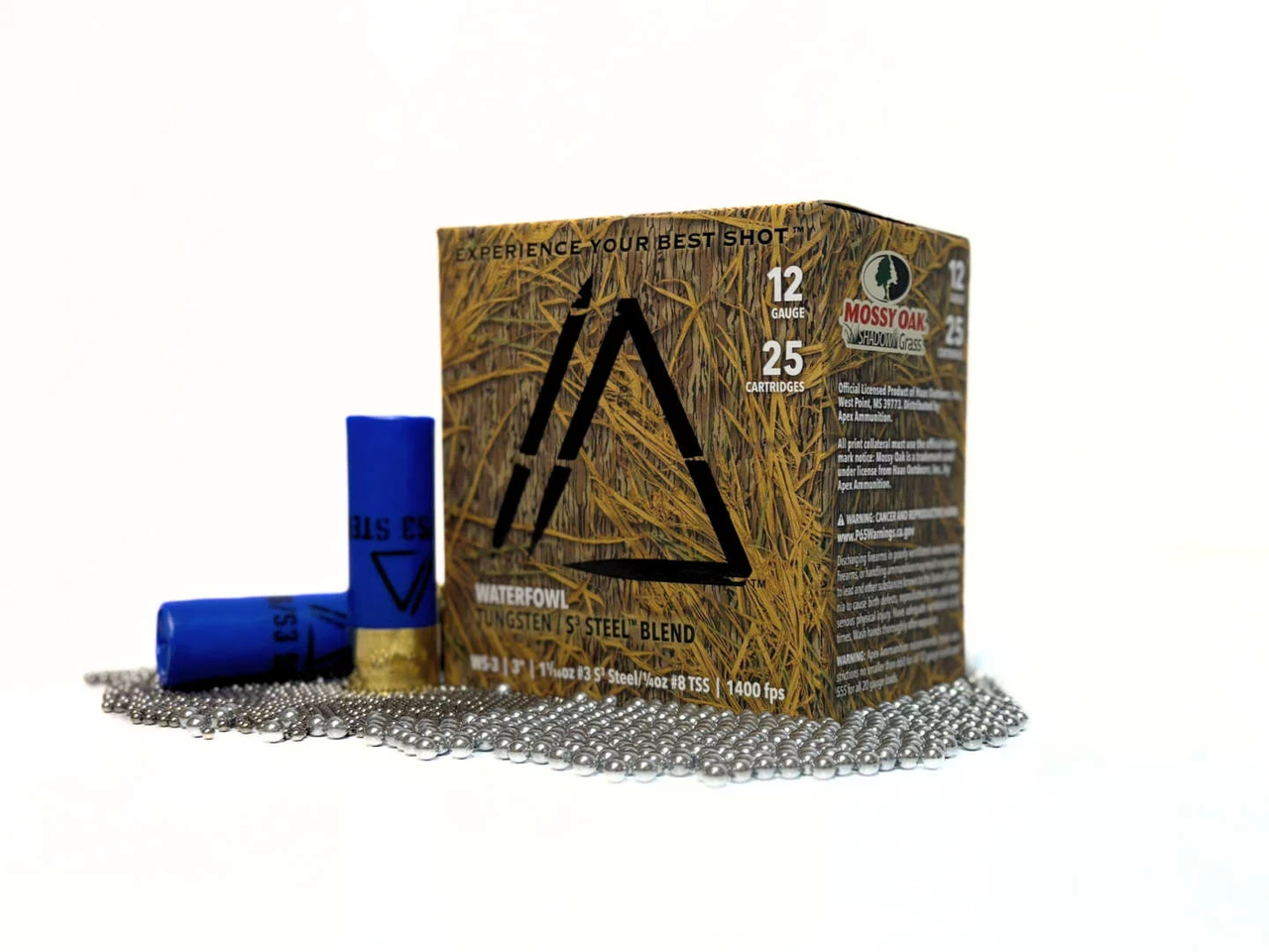 Apex Ammunition WS-3 Shadow Grass Blend 12 Gauge 3in #3 Steel / #8