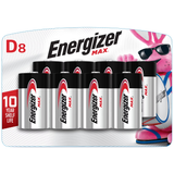 ENERGIZER MAX D ALKALINE BATTERY 8 PACK