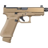 GLOCK 19XV MOS 9MM PISTOL SEMI-AUTO 4.5IN FDE 1-17RD 2-19RD MAG THREADED BARREL