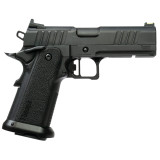 TISAS Carry 9 DS FF 9mm Luger Pistol 4.25in 2-17rd Mags QPQ Black Slide Black Grip QPQ Black Frame
