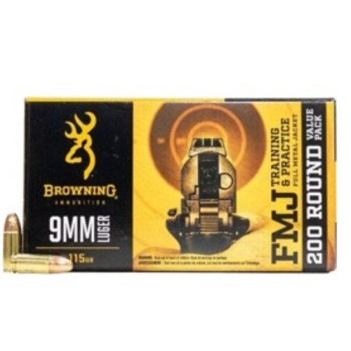 BROWNING TRAINING & PRACTICE 9MM 115GR FMJ 200RD