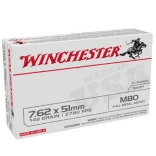 BROWNING WINCHESTER TARGET AND RANGE 7.62X51 149GR FMJ 20RDS BROWN-WM80
