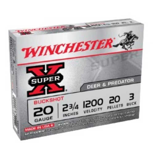 BROWNING WINCHESTER SUPER-X 20GA 2.75IN 20PEL BUCKSHOT 5RDS BROWN-XB203
