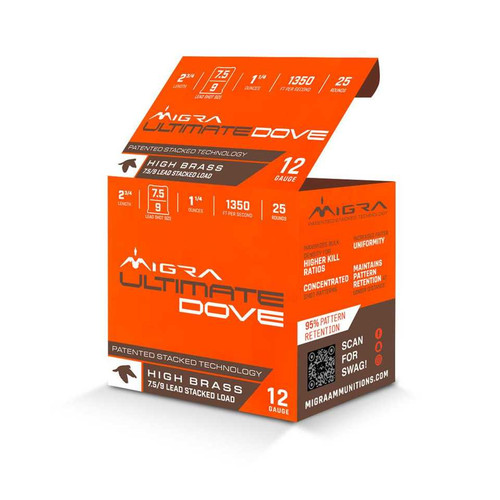MIGRA MIGRA ULTIMATE DOVE 12GA 2.75IN 7.5/9SHOT 1.25OZ LEAD 250RDS MIGRA-850060794018