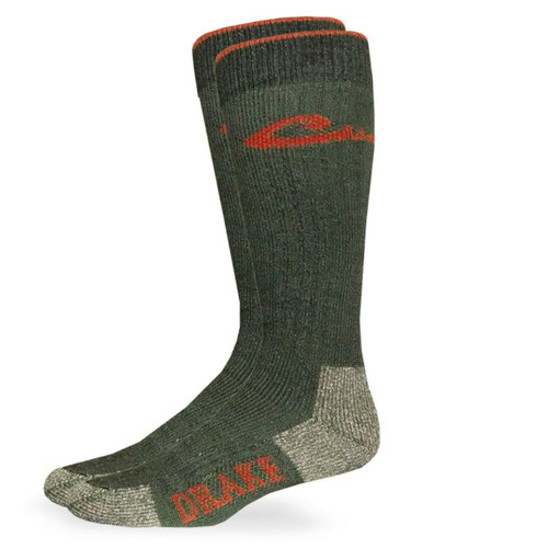 DRAKE MERINO TALL BOOT SOCK GREEN WOOL MED