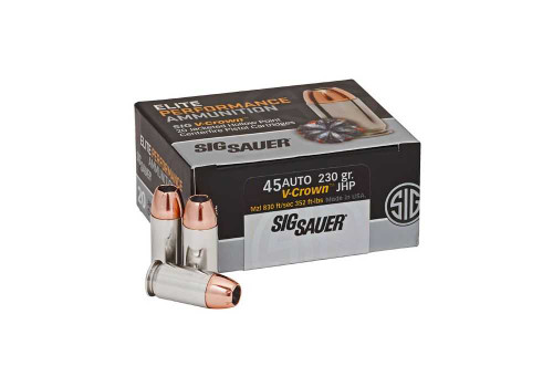 SIG SAUER SIG SAUER ELITE V-CROWN 45AUTO 230GR JHP 20RDS SIG-E45AP2-20