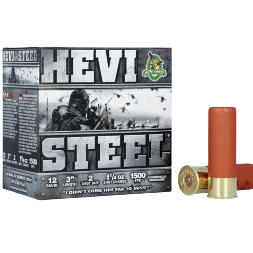 HEVI SHOT 12GA 3in 1-1/4OZ 2SHOT 250RDS HEVI-Shot Hevi-Steel Waterfowl HEVIS-HS60002-CASE