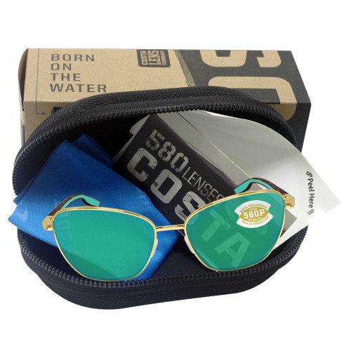 COSTA PALOMA 296 SHINY GOLD W GRN MIRROR 580P COSTA-40040258