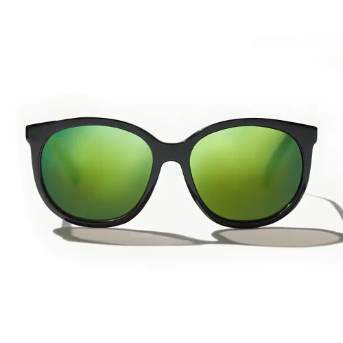BAJIO BAJIO CASUARINA SUNGLASSES BLACK GLOSS GREEN GLASS LENS BAJIO-CAS210102