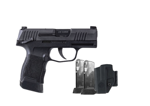 SIG P365 TACPAC 9MM PISTOL SEMI-AUTO 3.1IN BLACK 3-12RD MAGS MANUAL SAFETY W/HOLSTER