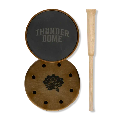 ROLLING THUNDER Rolling Thunder Game Calls Thunderdome Slate Turkey Pot Call with Hickory Striker RTGC-TCP-TDS
