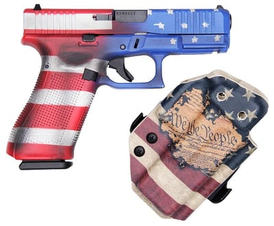 GLOCK G45  GEN5 W/HOLSTER 9MM PISTOL SEMI-AUTO 4.02IN AMERICAN FLAG 2-17RD MAGS
