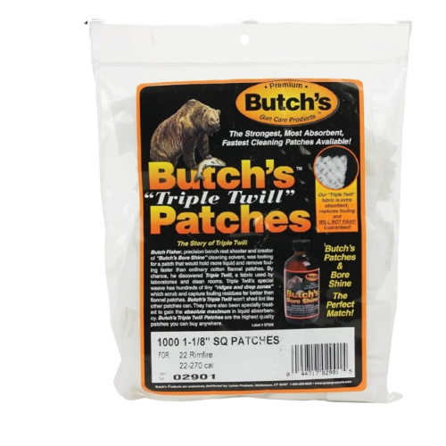 BUTCHES PATCHES 22-270 CAL BAG OF 1000 02901