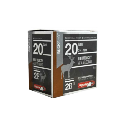 AGUILA HIGH VELOCITY BUCKSHOT 20GA 2.75IN 1OZ 2SHOT 25RDS