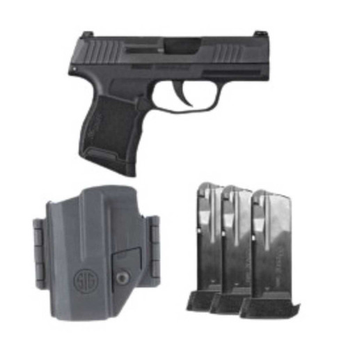SIG SAUER Sig Sauer 9mm P365 Optic Ready TACPAC w/ 3 Mags & Holster, Black - 365-9-BXR3P-TACPAC SIG-365-9-BXR3P-TACPAC