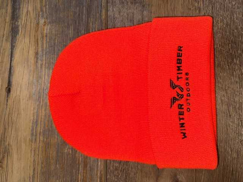WINTER TIMBER Winter Timber Outdoors Logo R18 Solid Blaze Orange Knit Beanie Cap WTO-18-BZ-O