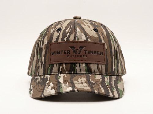 Winter Timber Outdoors Logo Leather Patch Realtree Original Trucker Hat