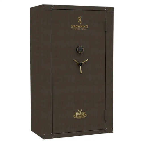 BROWNING Browning Rawhide Tall 49-Gun Safe - Raw Metal Finish - RW49T BROWN-RW49T-MTL-AB-E-C