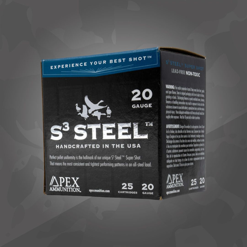 APEX AMMUNITION APEX S320 STEEL 20GA SHOTGUN AMMO 3IN 2# 1OZ 25RDS APEX-S3202
