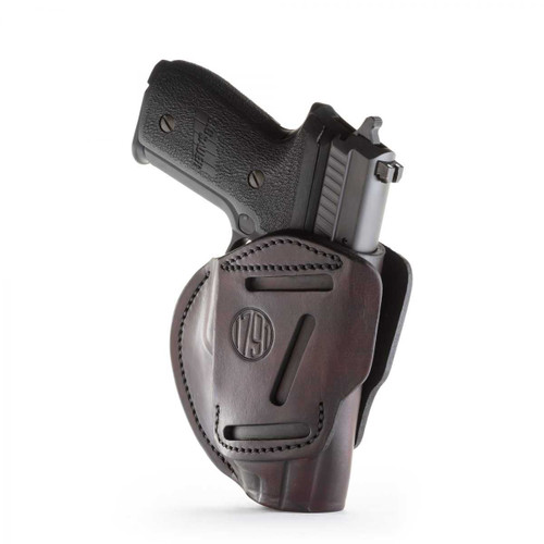 1791 GUNLEATHER 1791GL 3 WAY HOLSTER OWB SIZE:5/MULTI-FIT AMBI STEALTH BLACK LEATHER 1791GL-3WH-5-SBL-A