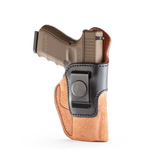 1791 GUNLEATHER 1791GL RIGID CONCEALMENT HOLSTER SIZE:4/MULTI-FIT RH BROWN LEATHER ON BLACK LEATHER 1791GL-RCH-4-BLB-R
