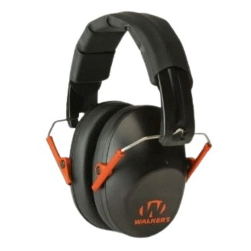 WALKERS PRO LOW PROFILE FOLDING EARMUFF BLACK/ORANGE