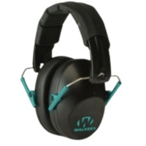 WALKERS PRO LOW PROFILE FOLDING EARMUFF BLACK/TEAL