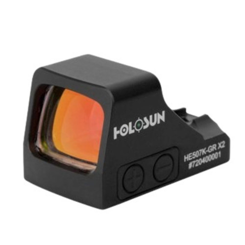 HOLOSUN HE507K-GR X2 GREEN RETICLE RED DOT 1X.77IN 2MOA FP:RMS MRS BLACK