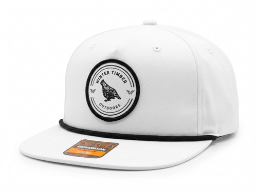 Winter Timber Outdoors Quail Patch Hat - Richardson 256 White with Black Rope