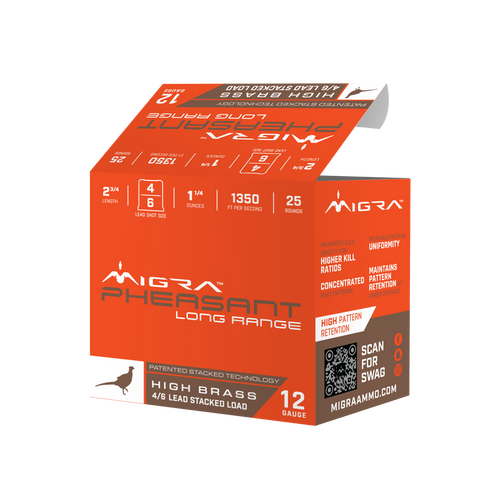 MIGRA PHEASANT LR 12GA 2 3/4IN 1 1/4OZ 4/6# 250RD