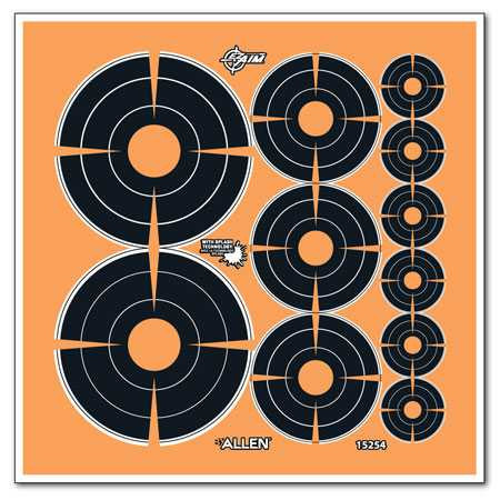 ALLEN EZ-Aim Splash Reactive Bullseye Variety Adhesive Pack 12 Pack - 15254 ALLEN-15254