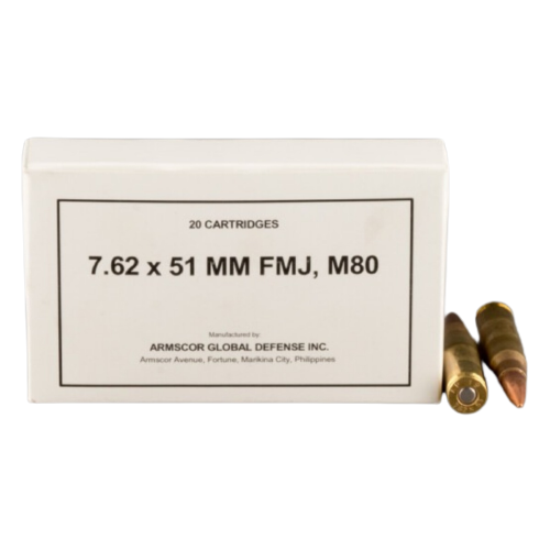 ARMSCOR M80 BALL AMMUNITION 7.62x51MM 147GR FMJ 20RDS