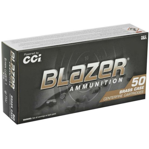 CCI BLAZER TARGET 9MM 124GR FMJ 50RD