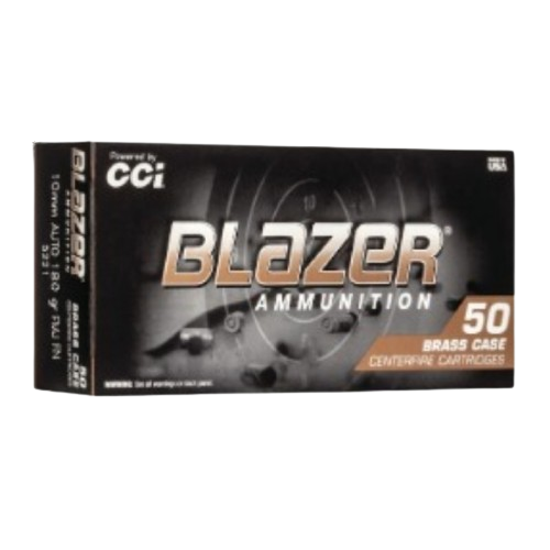 CCI BLAZER TARGET 10MM 180GR FLAT NOSE FMJ 50RDS