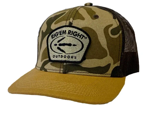 RIG EM RIGHT OLD SCHOOL CAMO HAT- TURKEY LOGO 005-OCT