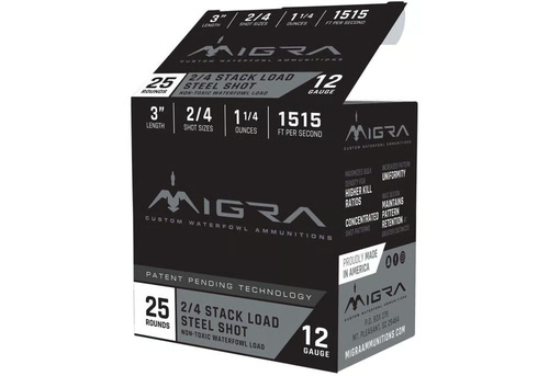 MIGRA MIGRA 12GA 3IN #4 STEEL/#6 BISMUTH SHOT STAXD LOAD 25RD MIGRA-M-12SB4-6
