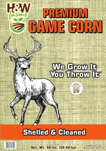 H&W Farms Premium Game Corn - Shelled and Cleaned - 50lb Bag