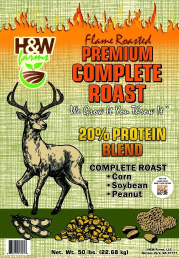 H&W Farms Premium Complete Roast - 20% Protien Roasted Corn, Soybean, & Peanut - 50lb Bag